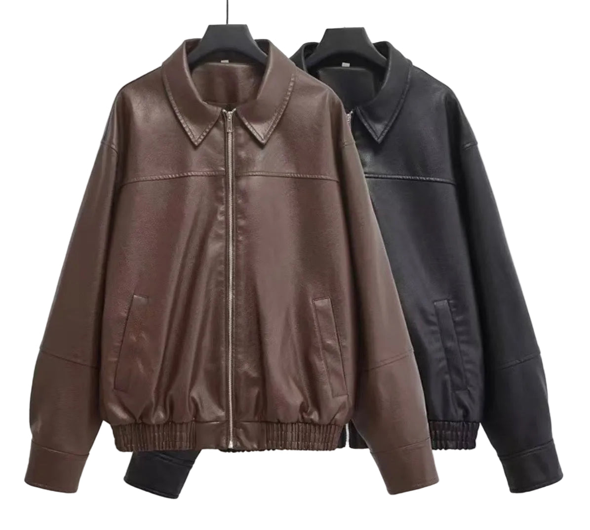 Faux-leather Bomber Jacket