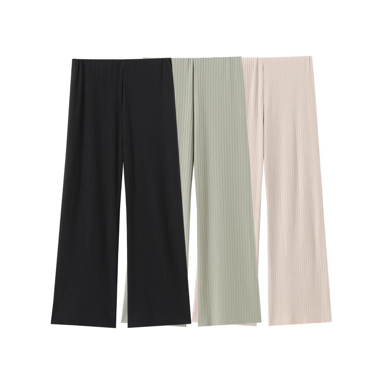 asymmetric collar top solid color wide leg pants